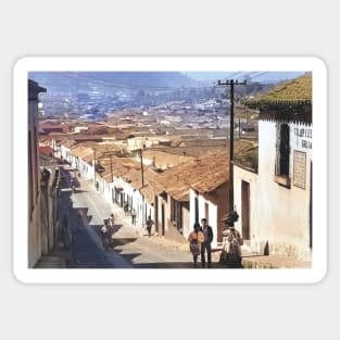 vintage colorized photo of Quetzaltenango Guatemala Sticker